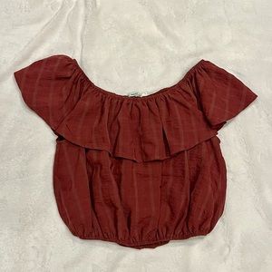 Urban Outfitters Kimchi Blue Ruffle Off-The-Shoulder Crop Top Size XS